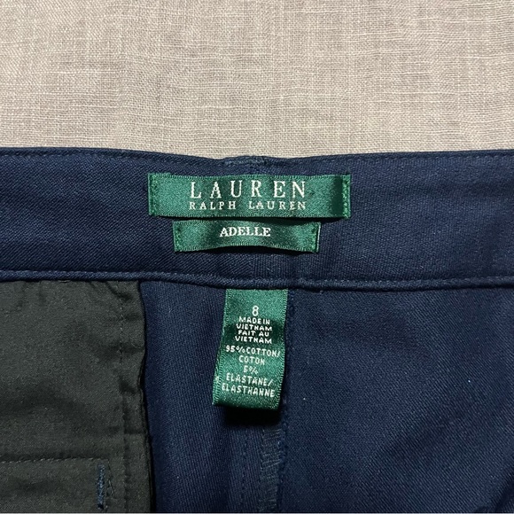 Lauren Ralph Lauren Navy Wide Leg Adelle Trousers Size 8 Business Casual Office - Picture 5 of 6
